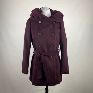 Banana Republic Funnel Neck Wrap Wool Blend Coat